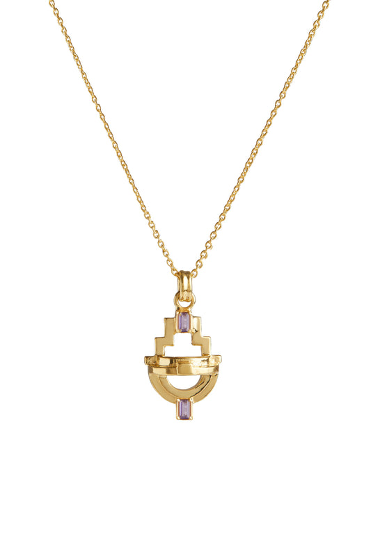 Ayah Necklace - Gold Amethyst