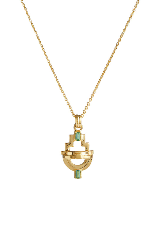 Ayah Necklace - Gold Green Tourmaline