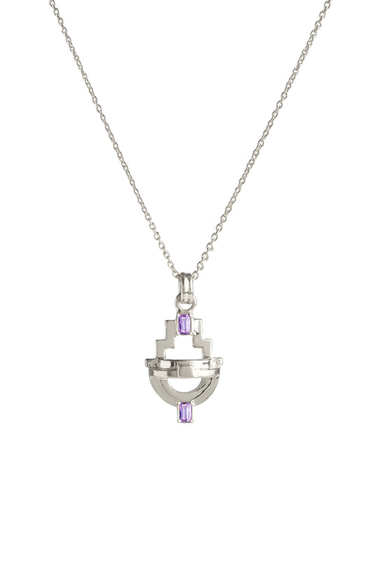 Ayah Necklace - Silver Amethyst