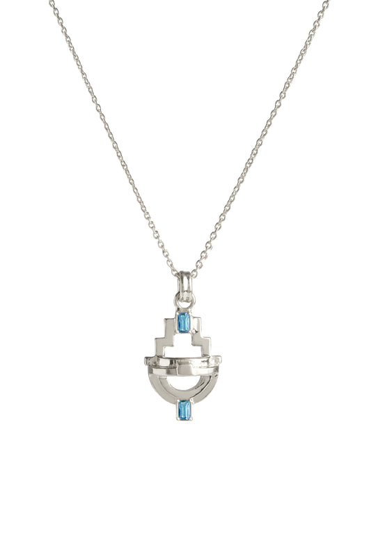 Ayah Necklace - Silver Blue Topaz