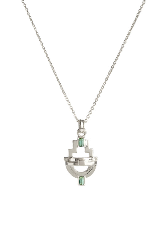 Ayah Necklace - Silver Green Tourmaline