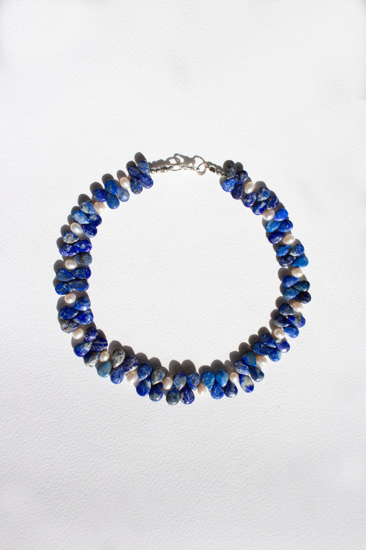 Ayesha Lapis & Pearl Beaded Necklace