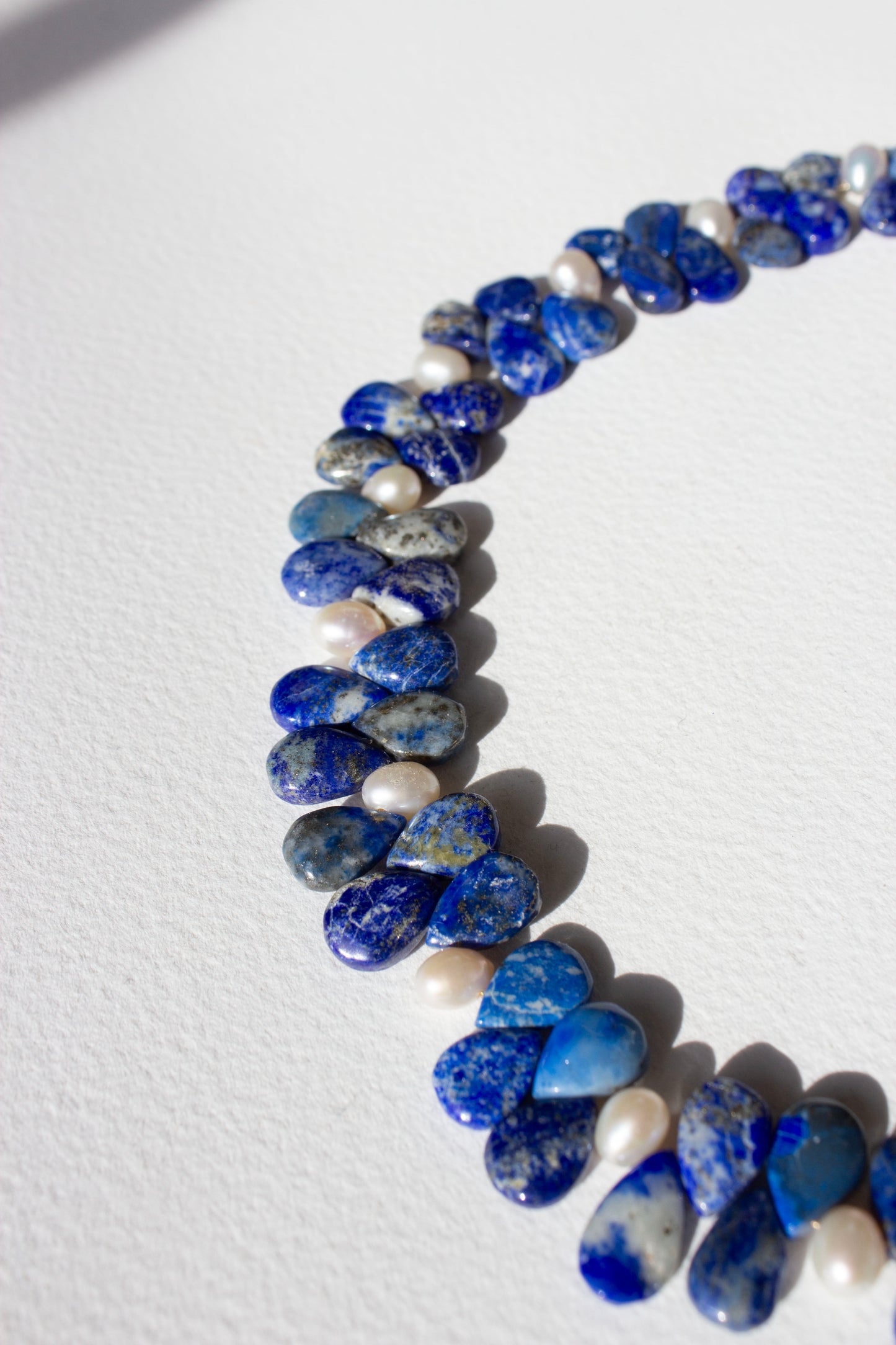 Ayesha Lapis & Pearl Beaded Necklace