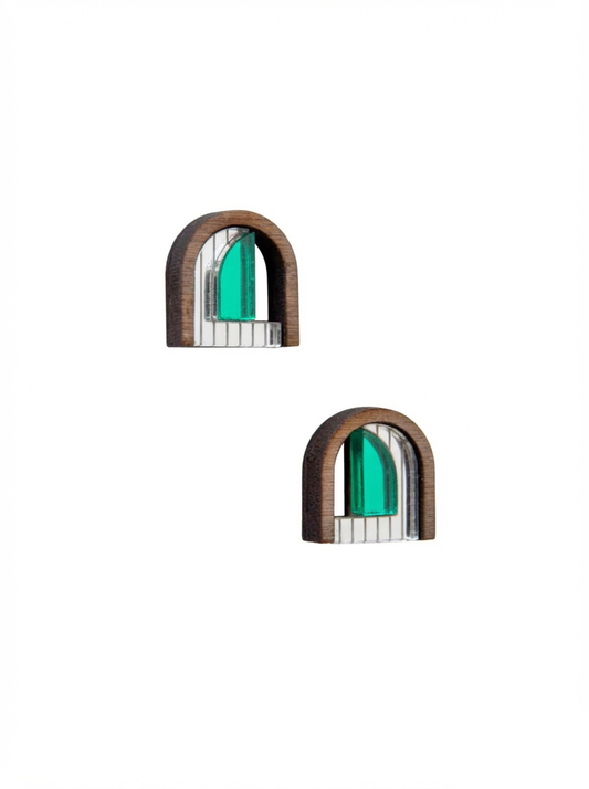 Mini Window Stud - Silver Green