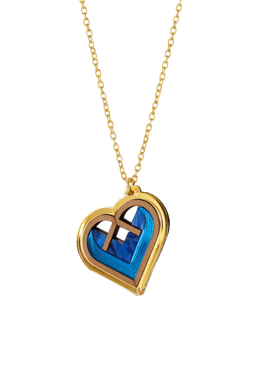 Jaan Heart Necklace - Lapis Gold