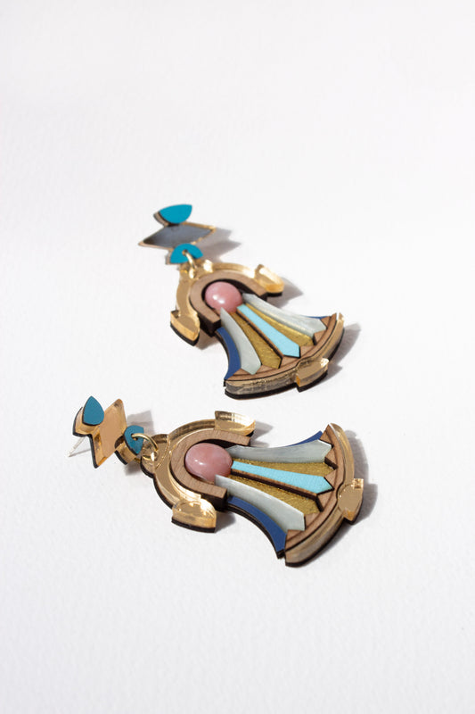 Cleopatra Earrings - Pink Opal