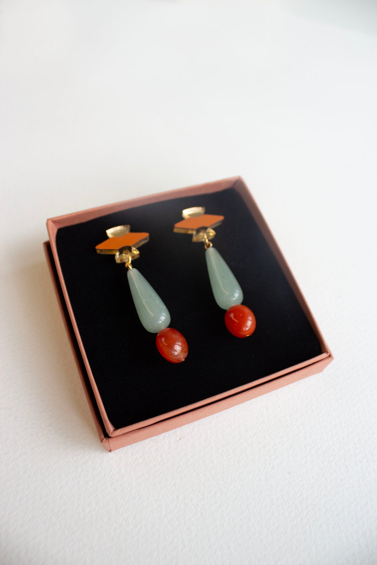 Hiba Earrings - Aventurine Carnelian