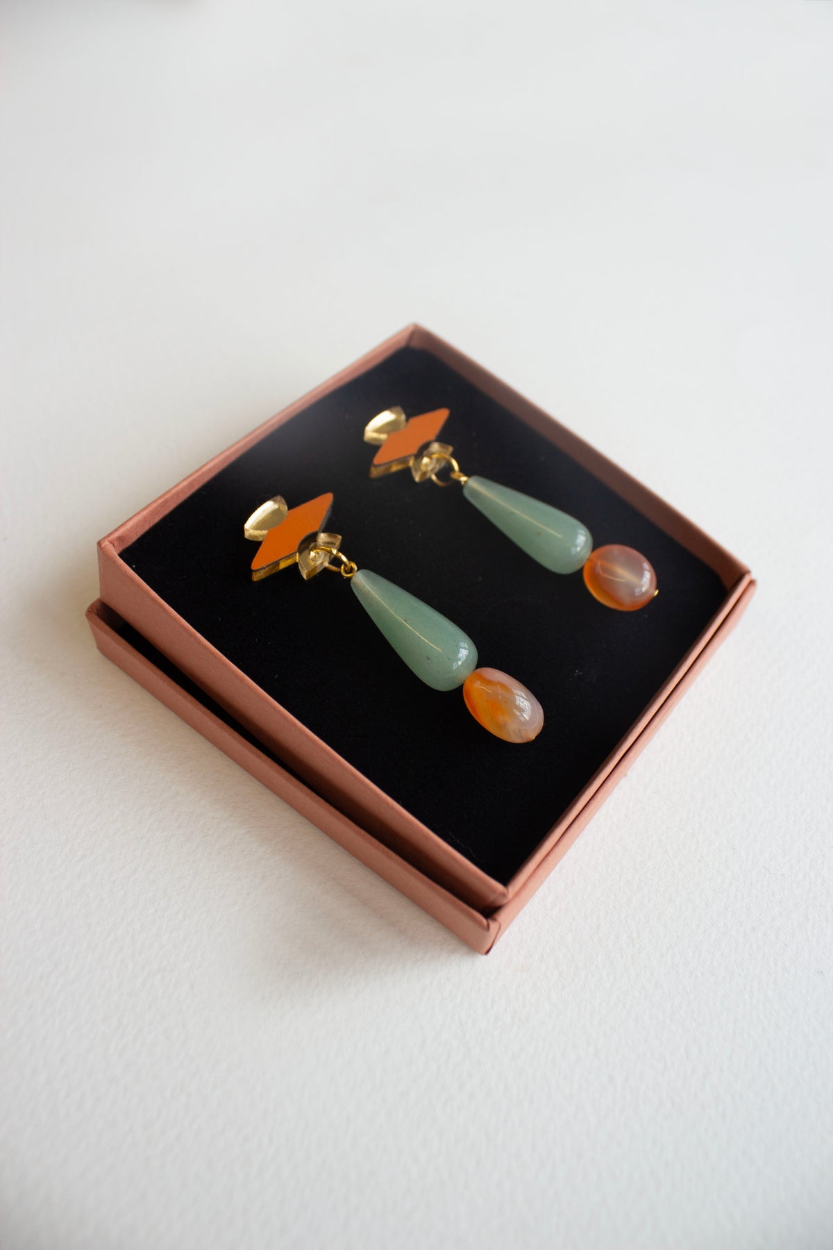 Hiba Earrings - Aventurine Carnelian