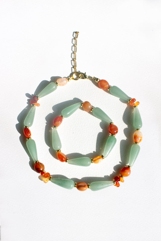 Hiba Necklace - Aventurine Carnelian