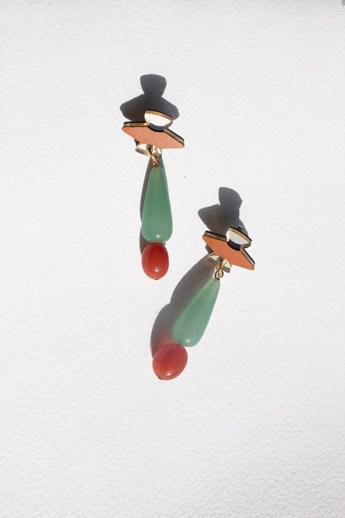 Hiba Earrings - Aventurine Carnelian