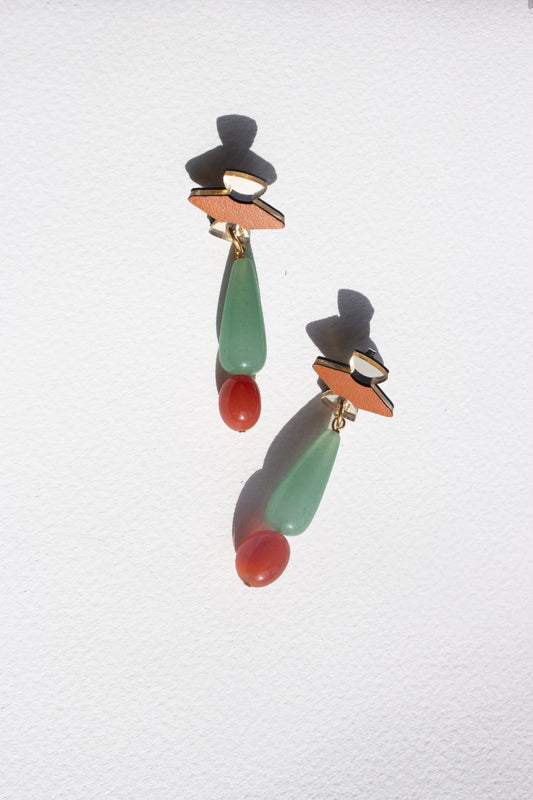 Hiba Earrings - Aventurine Carnelian