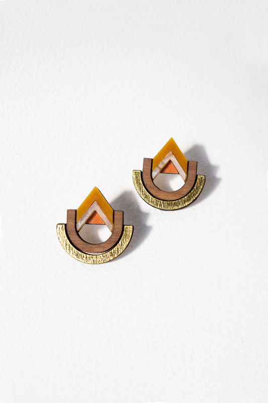 Imara Pyramid Earrings - Carnelian