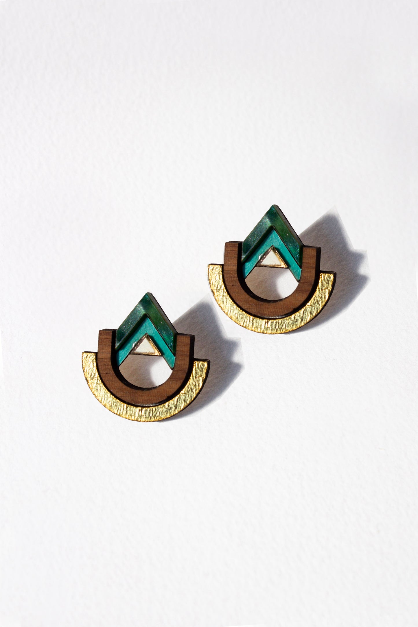 Imara Pyramid Earrings - Emerald