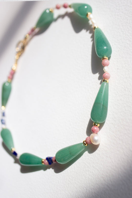Inaya Necklace - Aventurine Pearl