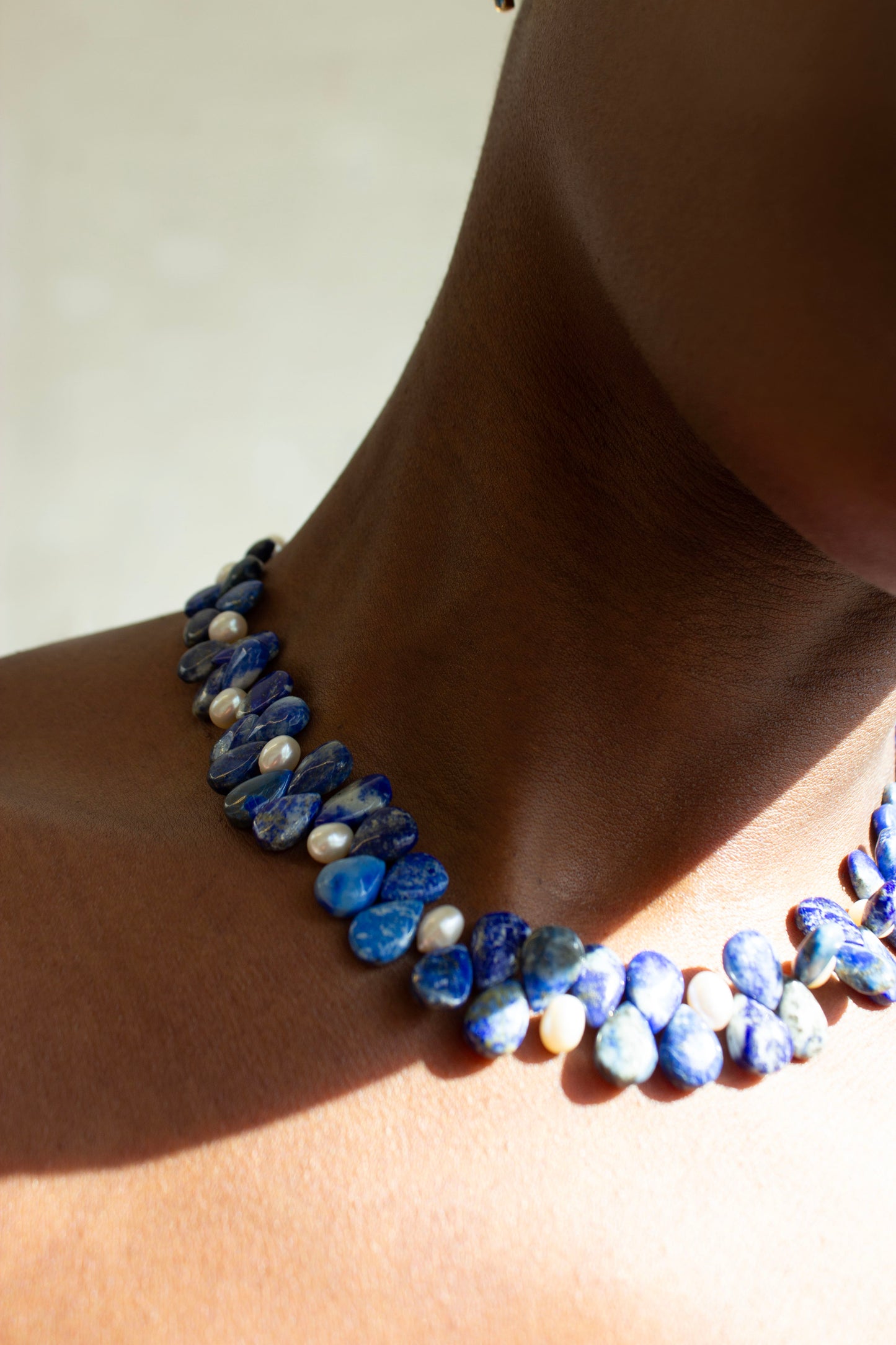 Ayesha Lapis & Pearl Beaded Necklace
