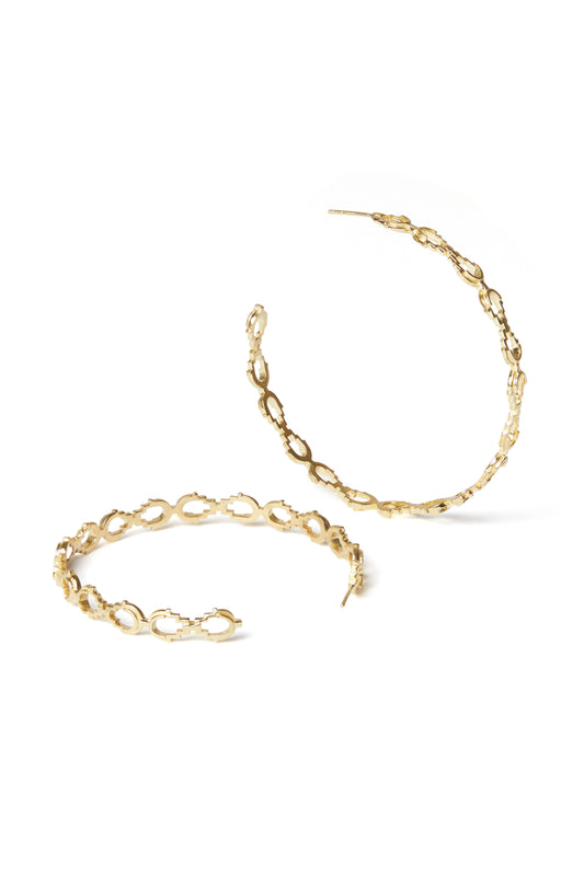 Mayan Hoops - Large Gold