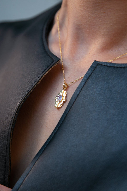 Mayan Necklace - Gold Ametrine