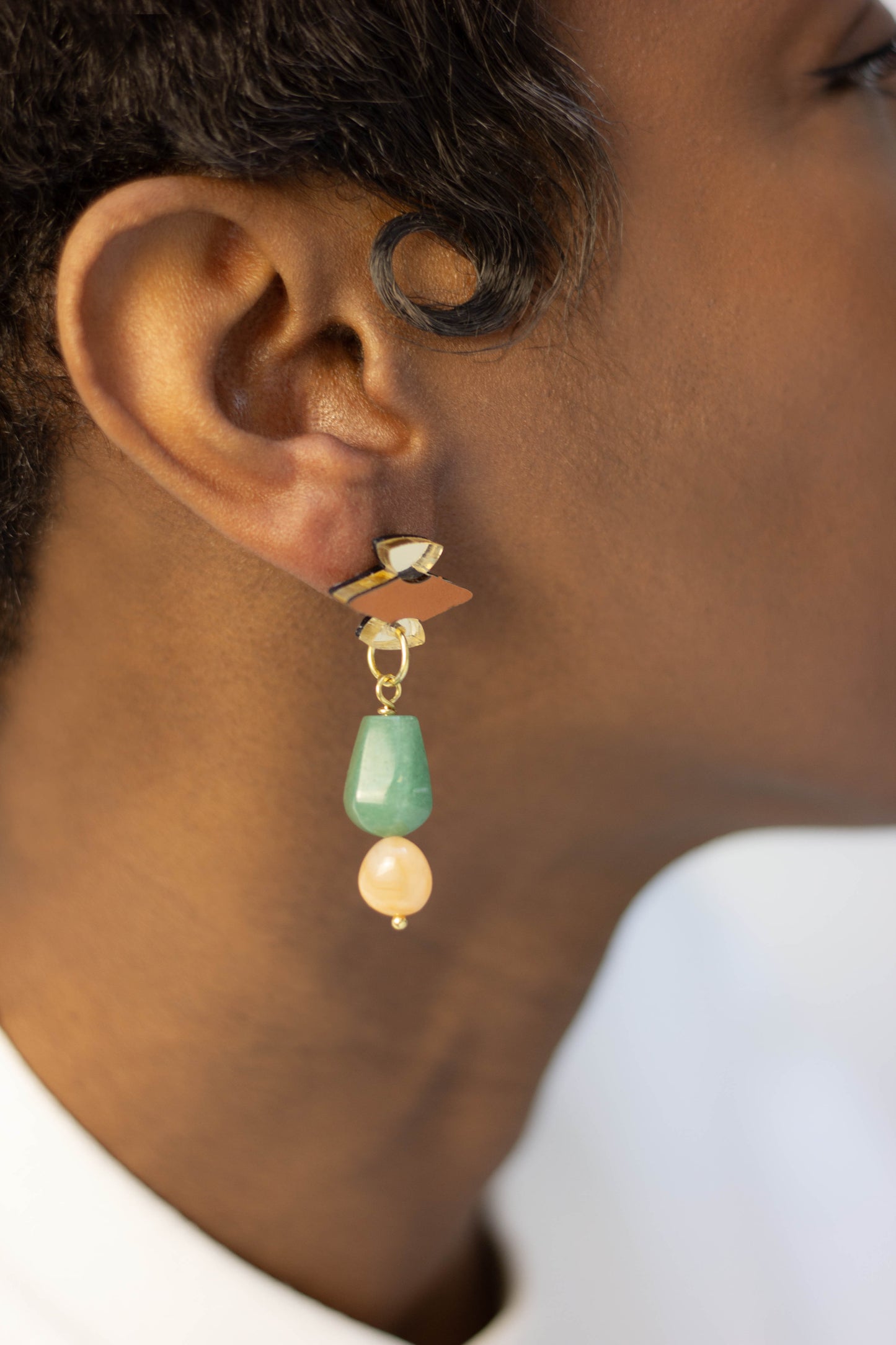 Hiba Earrings - Aventurine Carnelian