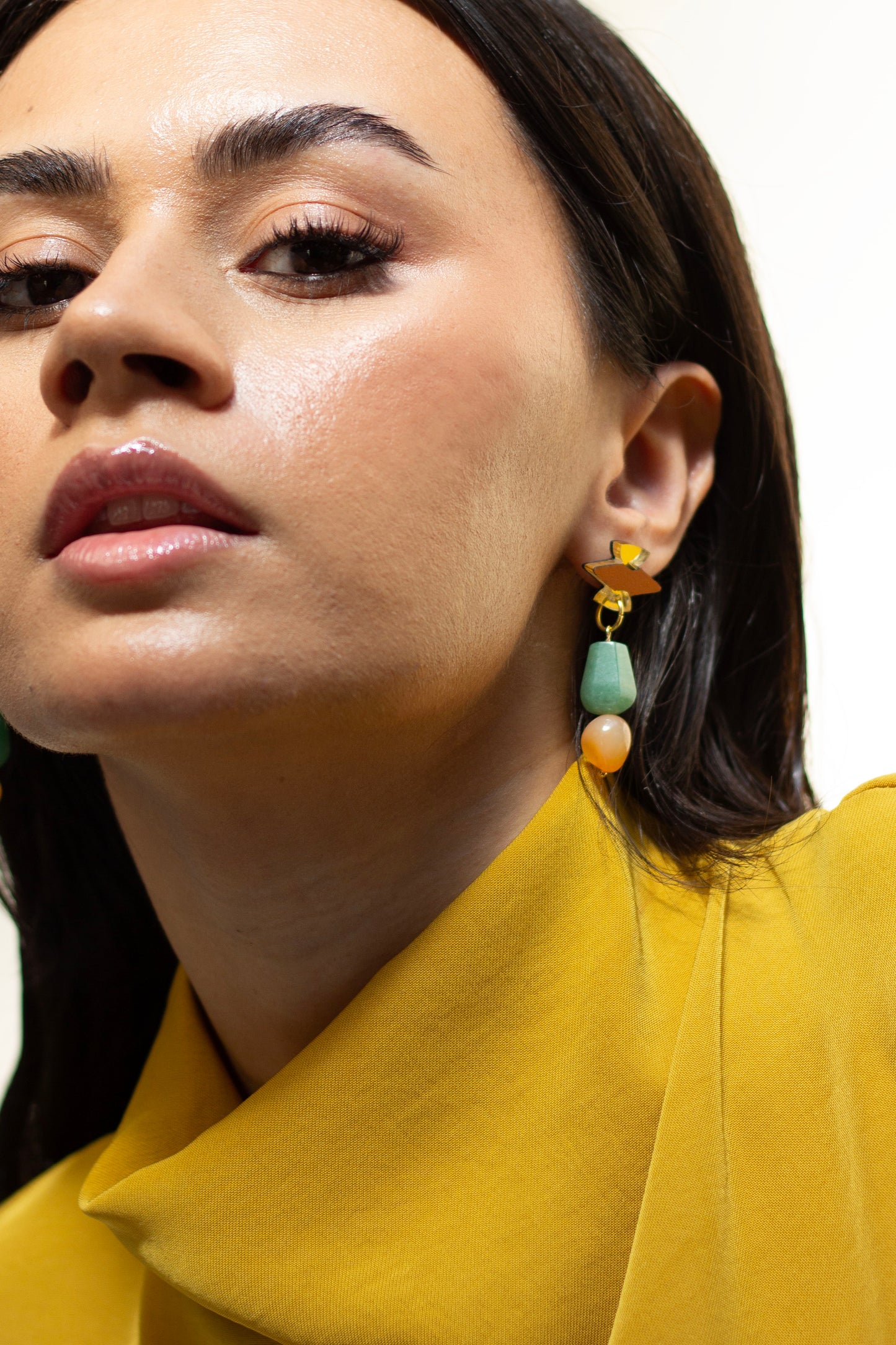 Hiba Earrings - Aventurine Carnelian