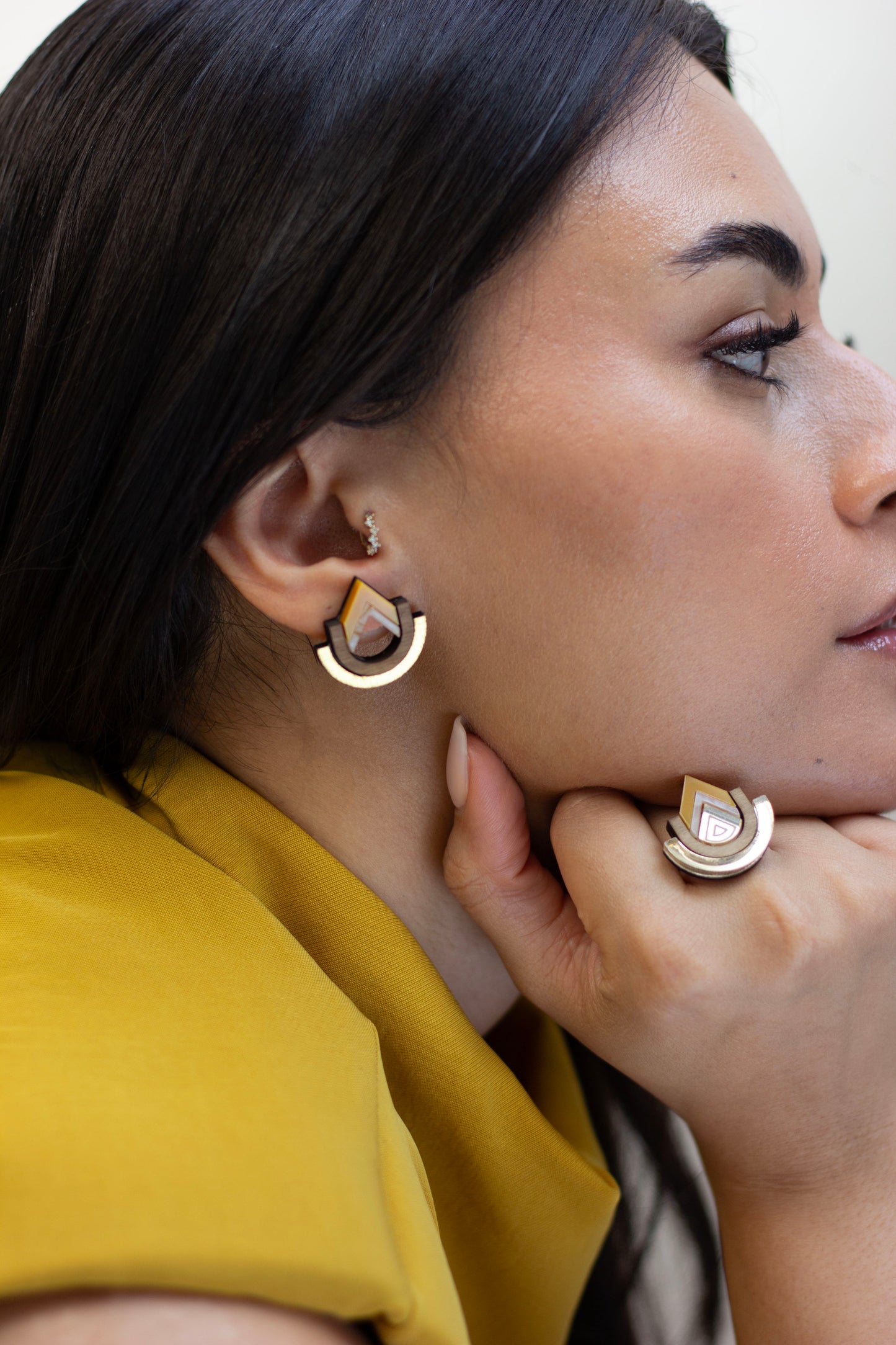 Imara Pyramid Ring - Ochre