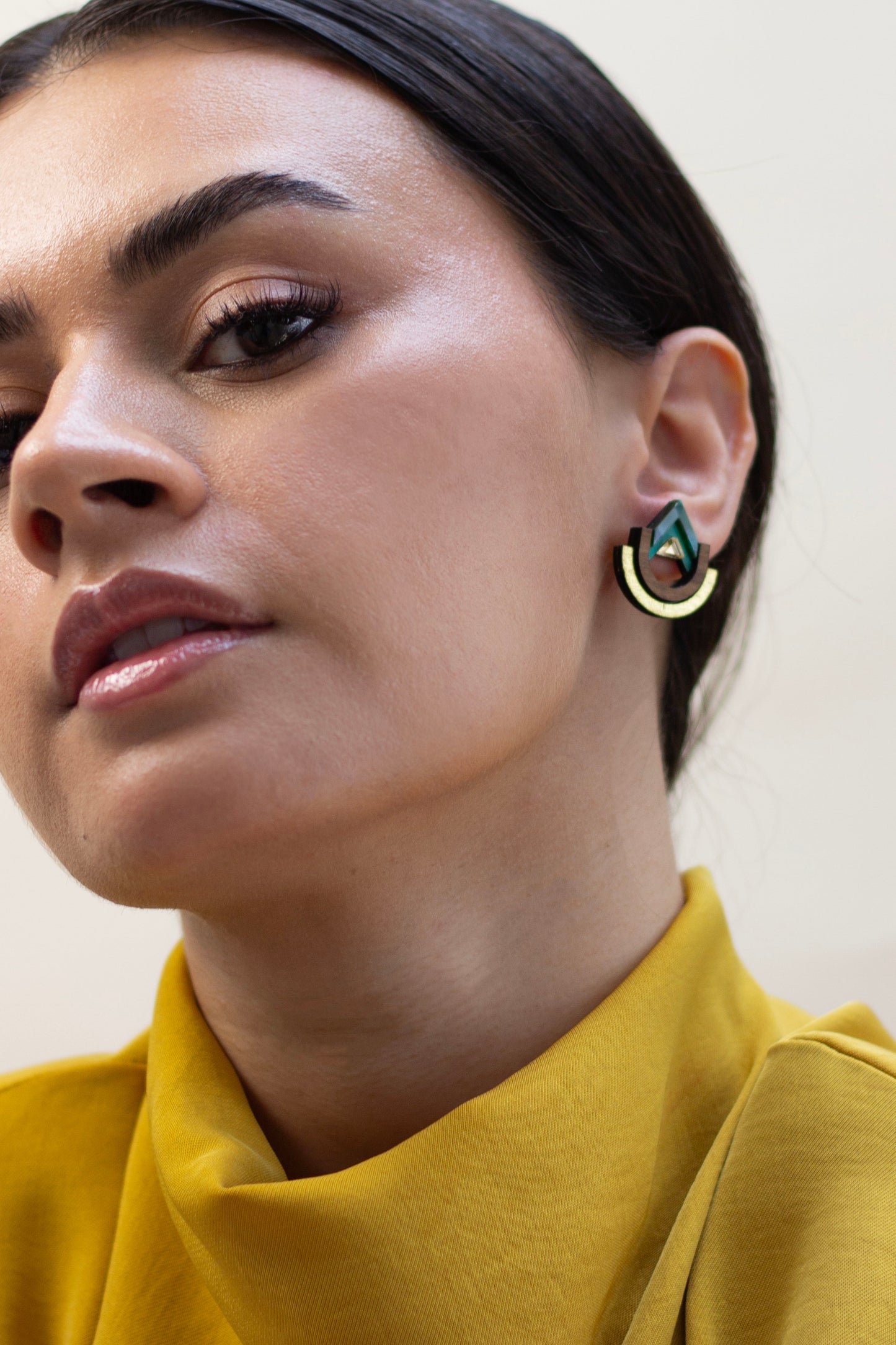 Imara Pyramid Earrings - Emerald