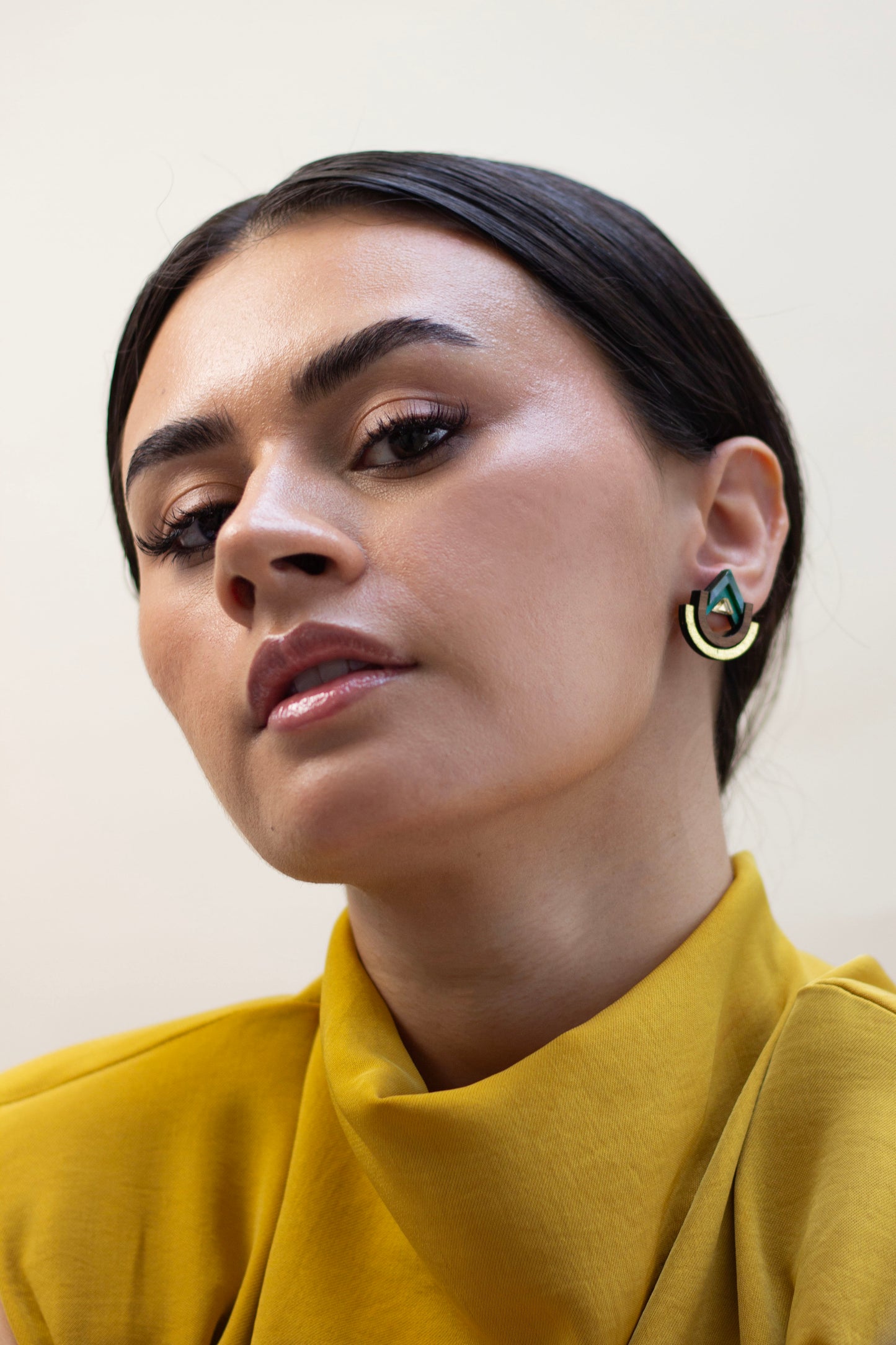 Imara Pyramid Earrings - Emerald