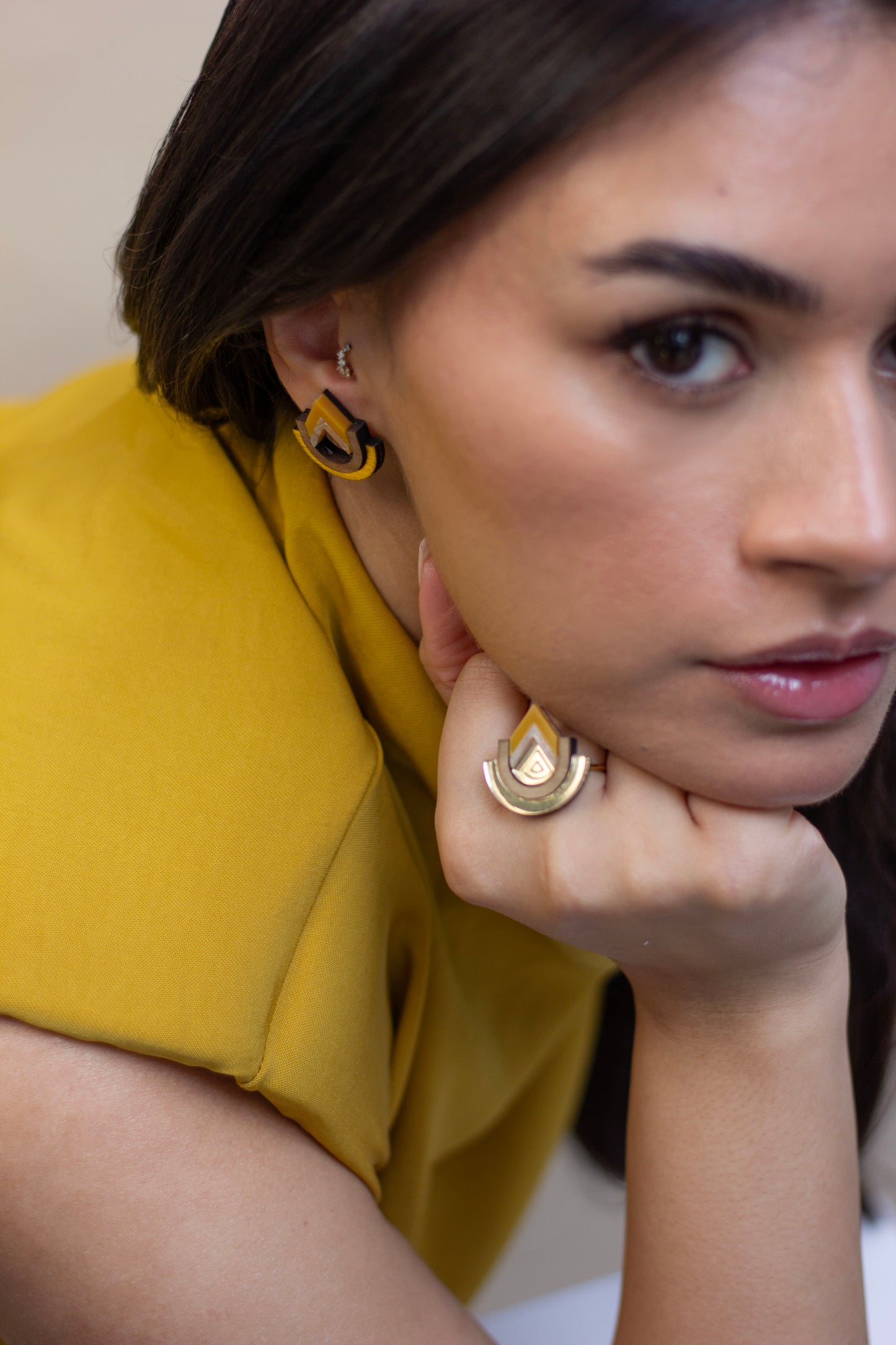 Imara Pyramid Ring - Ochre