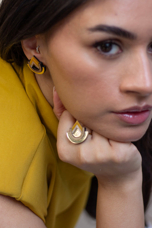 Imara Pyramid Ring - Ochre