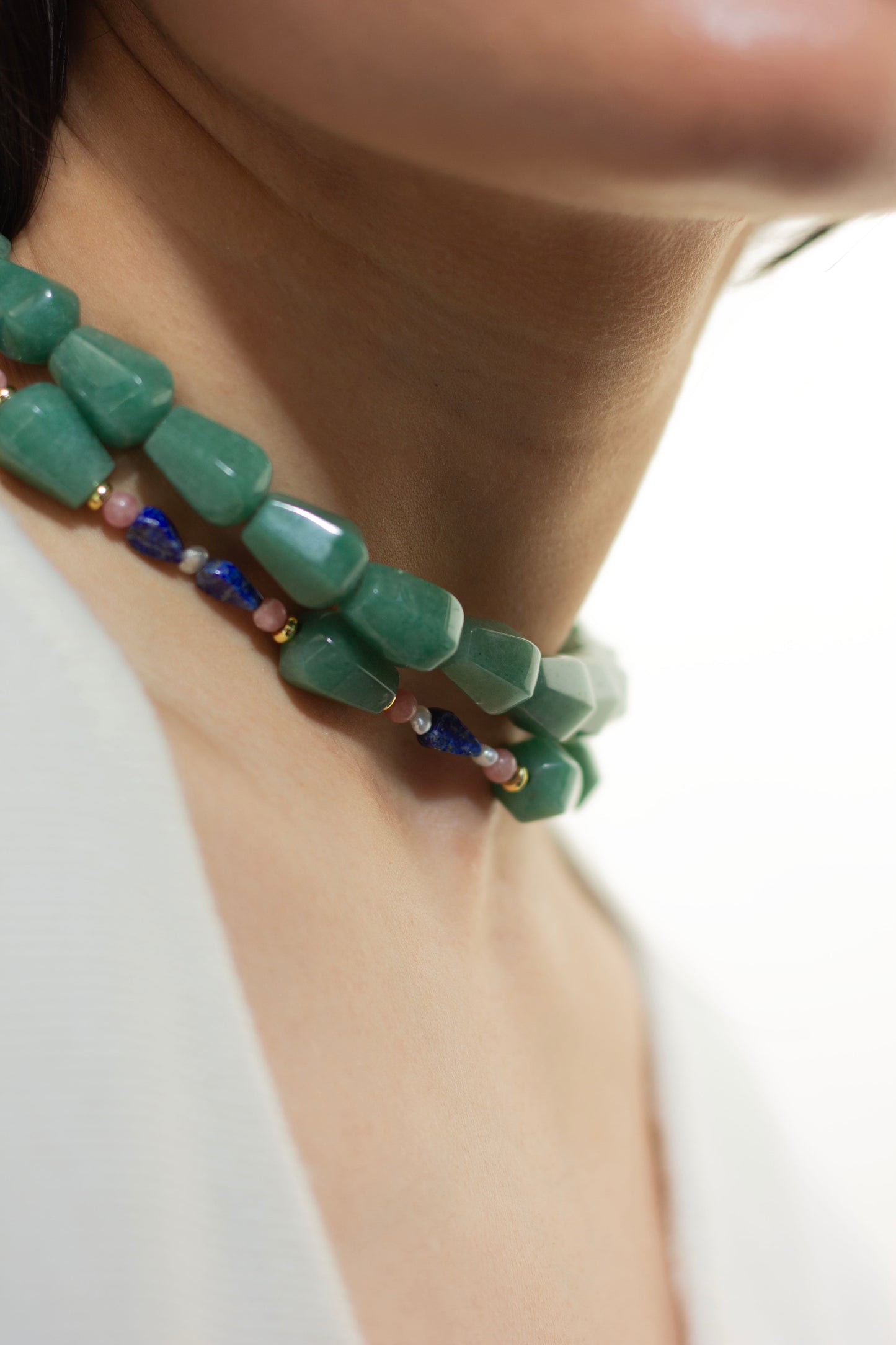 Inaya Necklace - Aventurine Pearl