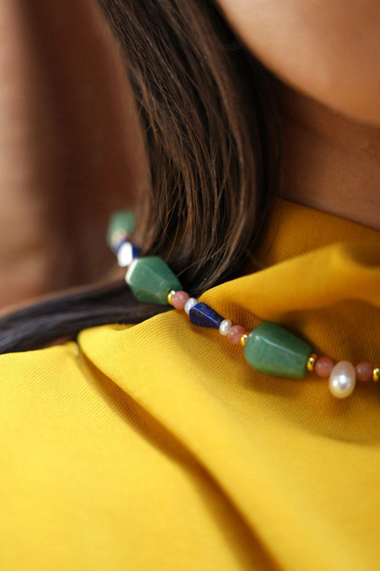 Inaya Necklace - Aventurine Pearl