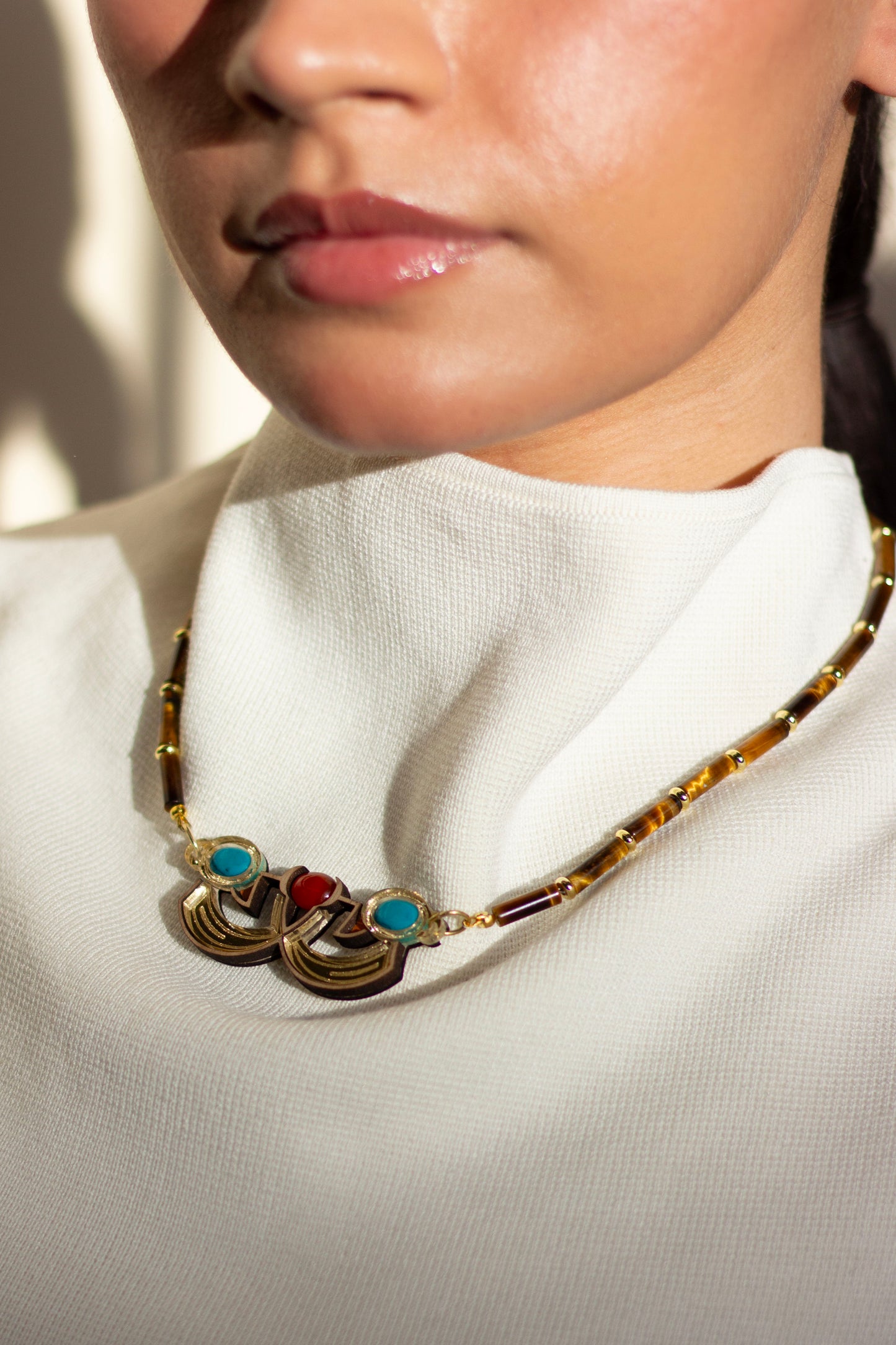 Neferet Beaded Necklace - Tigers Eye