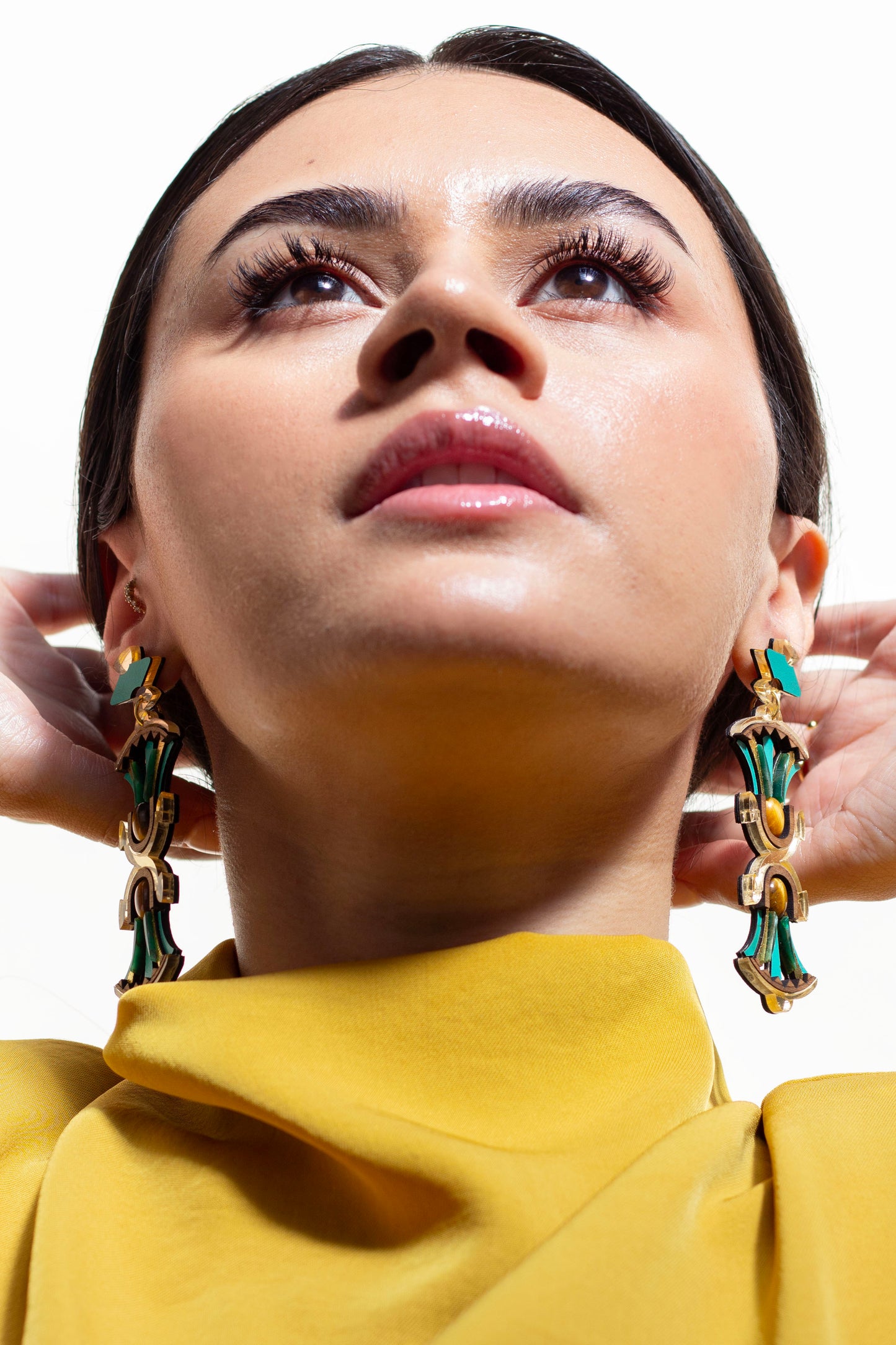 Nefertiti Earrings - Tigers Eye