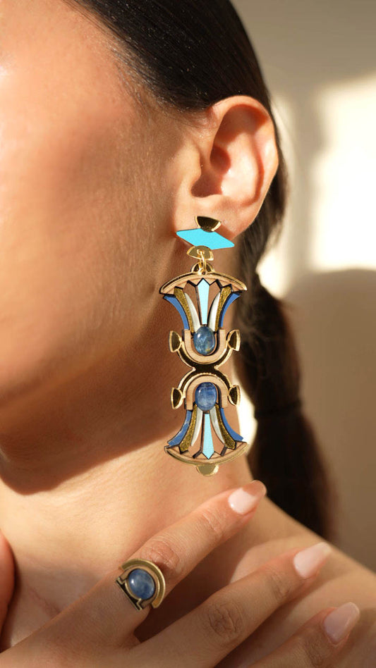 Nefertiti Earrings - Kyanite