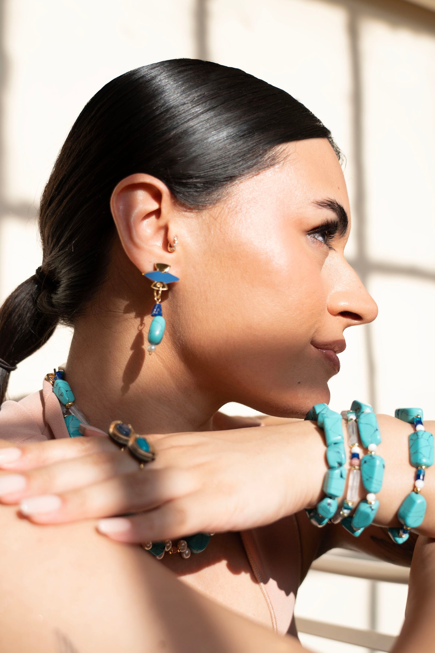 Nour Earrings - Lapis Turquoise