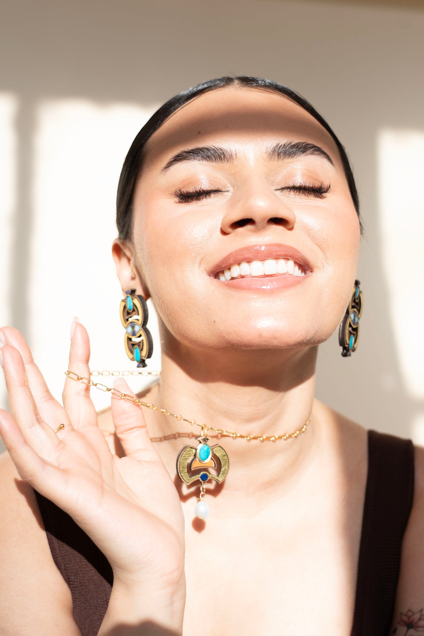 Neferet Pendent Necklace - Turquoise