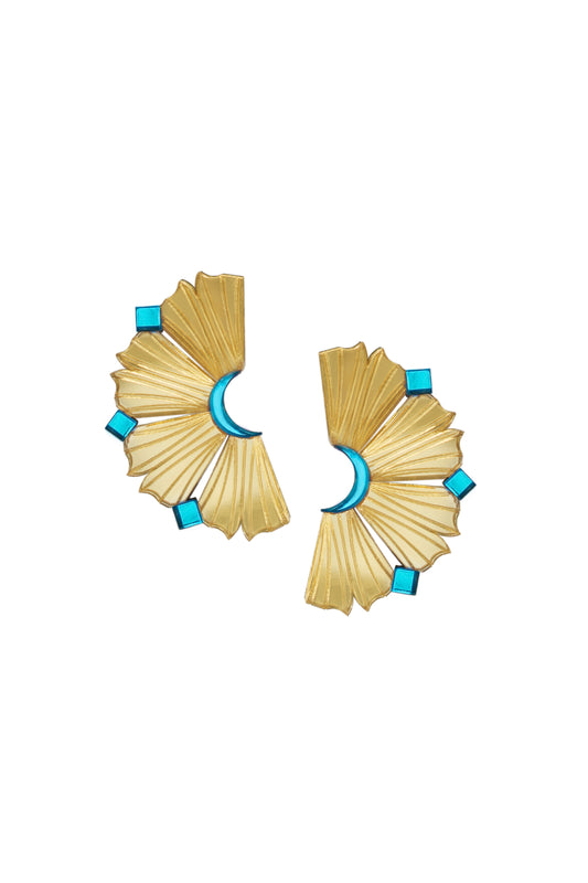 Nalla Earrings - Aqua