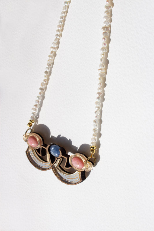 Neferet Beaded Necklace - Pearl