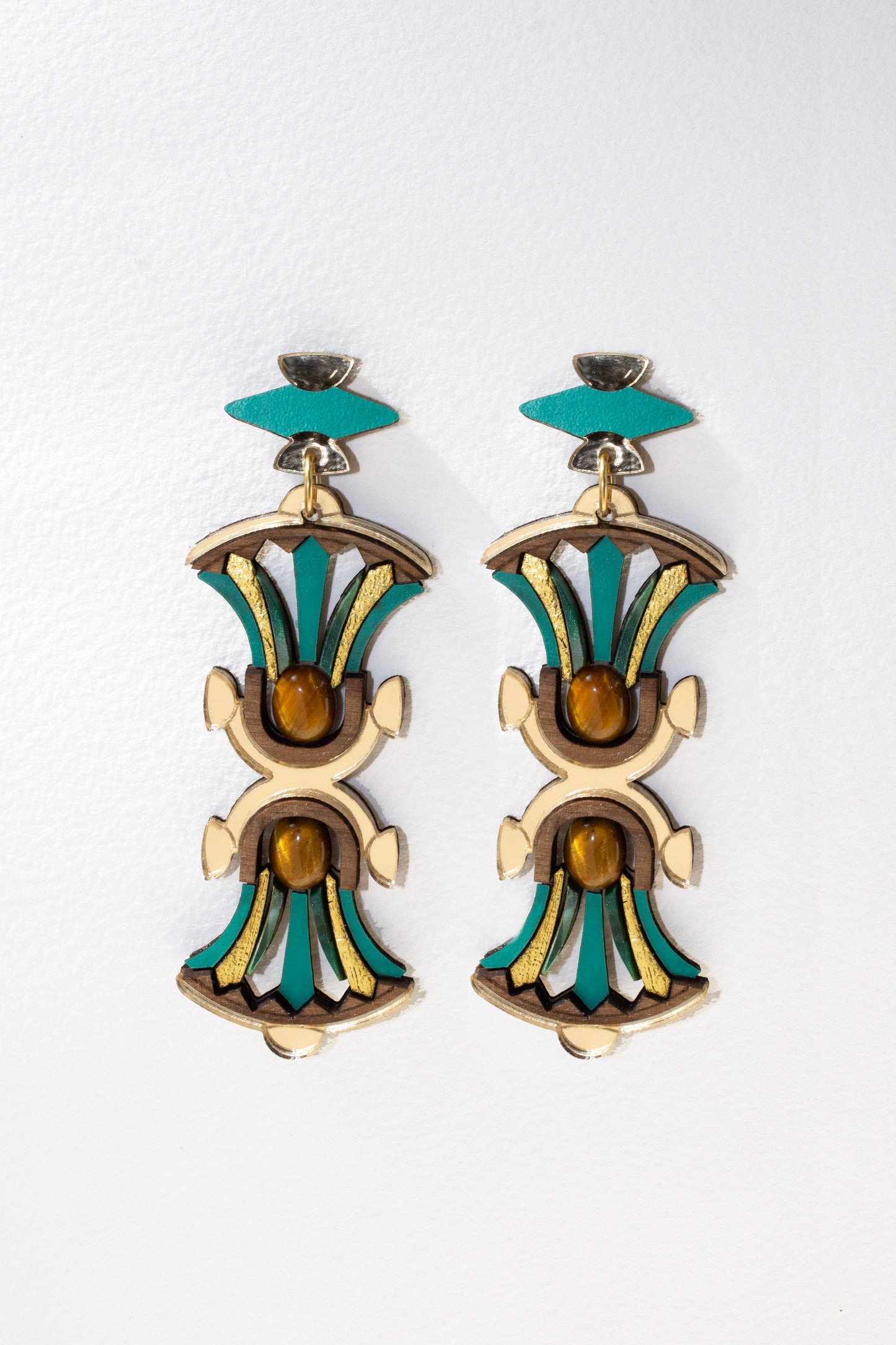 Nefertiti Earrings - Tigers Eye
