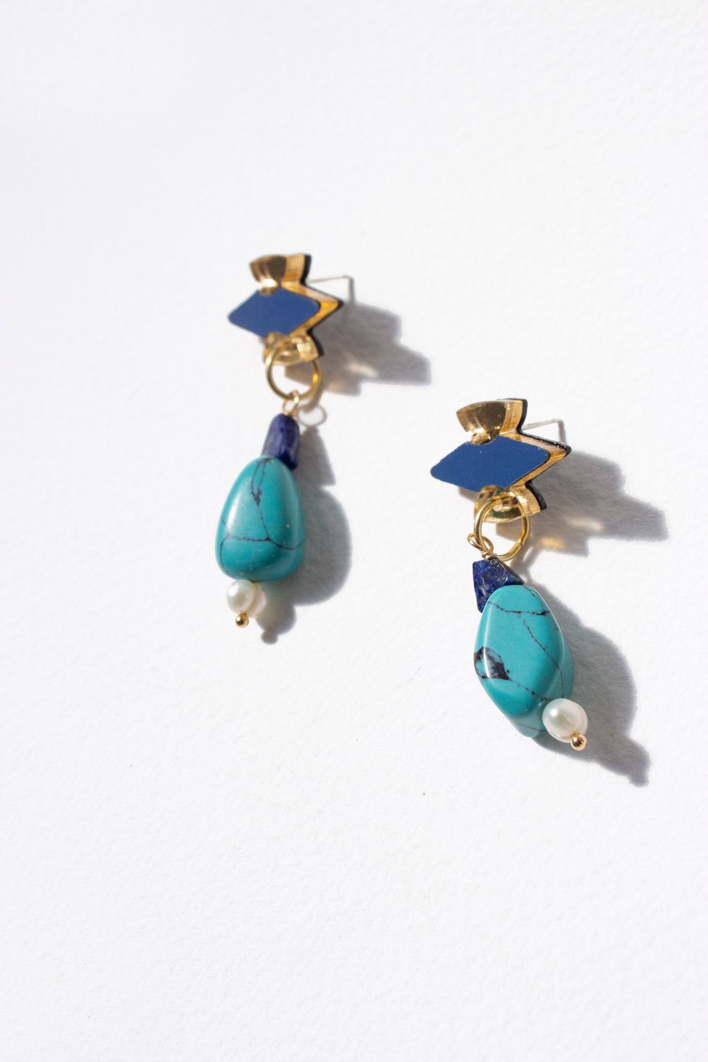 Nour Earrings - Lapis Turquoise
