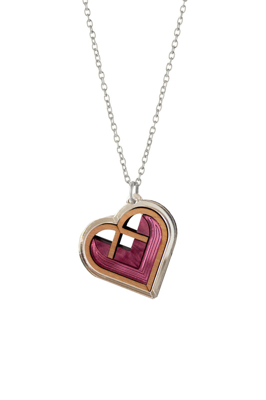Jaan Heart Necklace - Rosewater