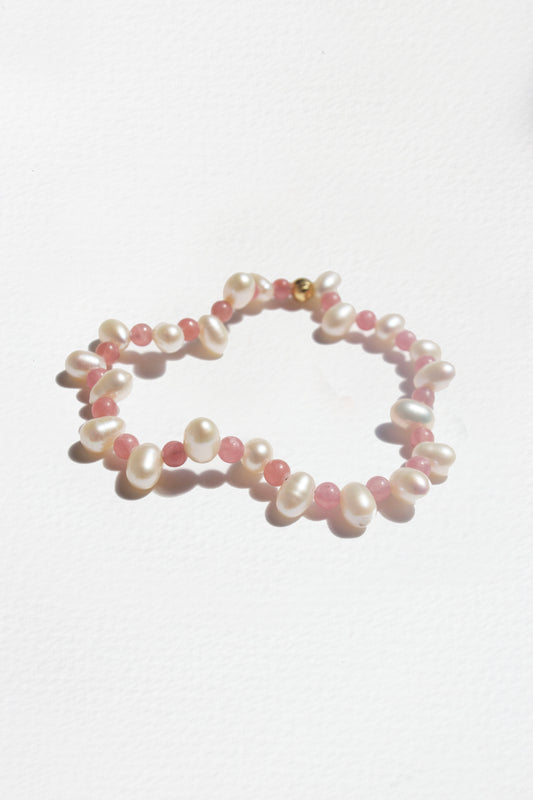 Zayna Pearl & Rhodonite Bracelet