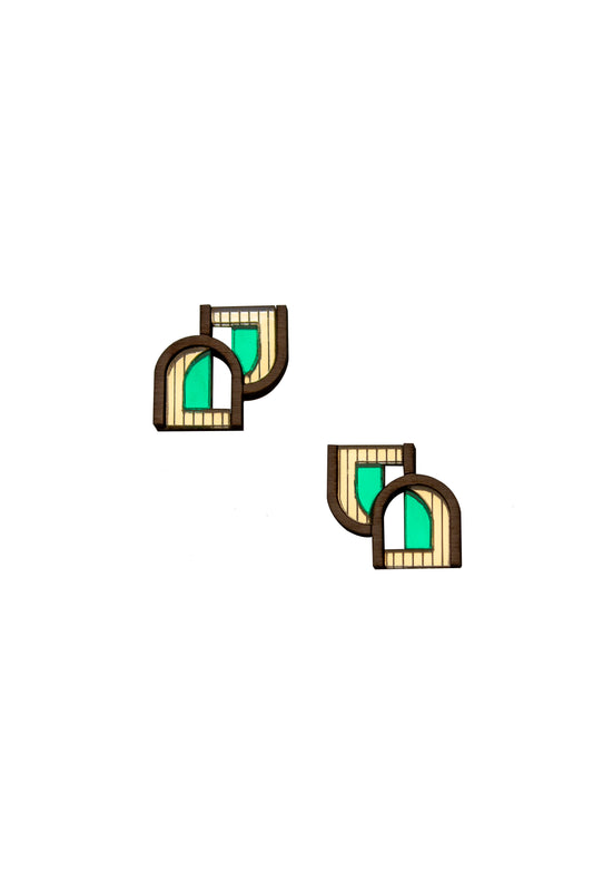 Arch Window Stud - Green