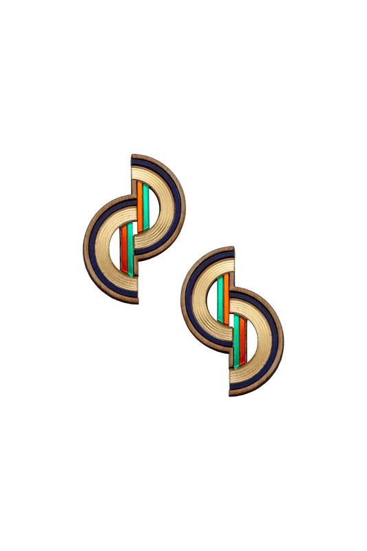 Barbican Earrings - Navy
