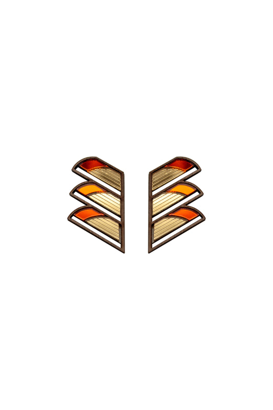 Serrated Balcony Earring - Orange