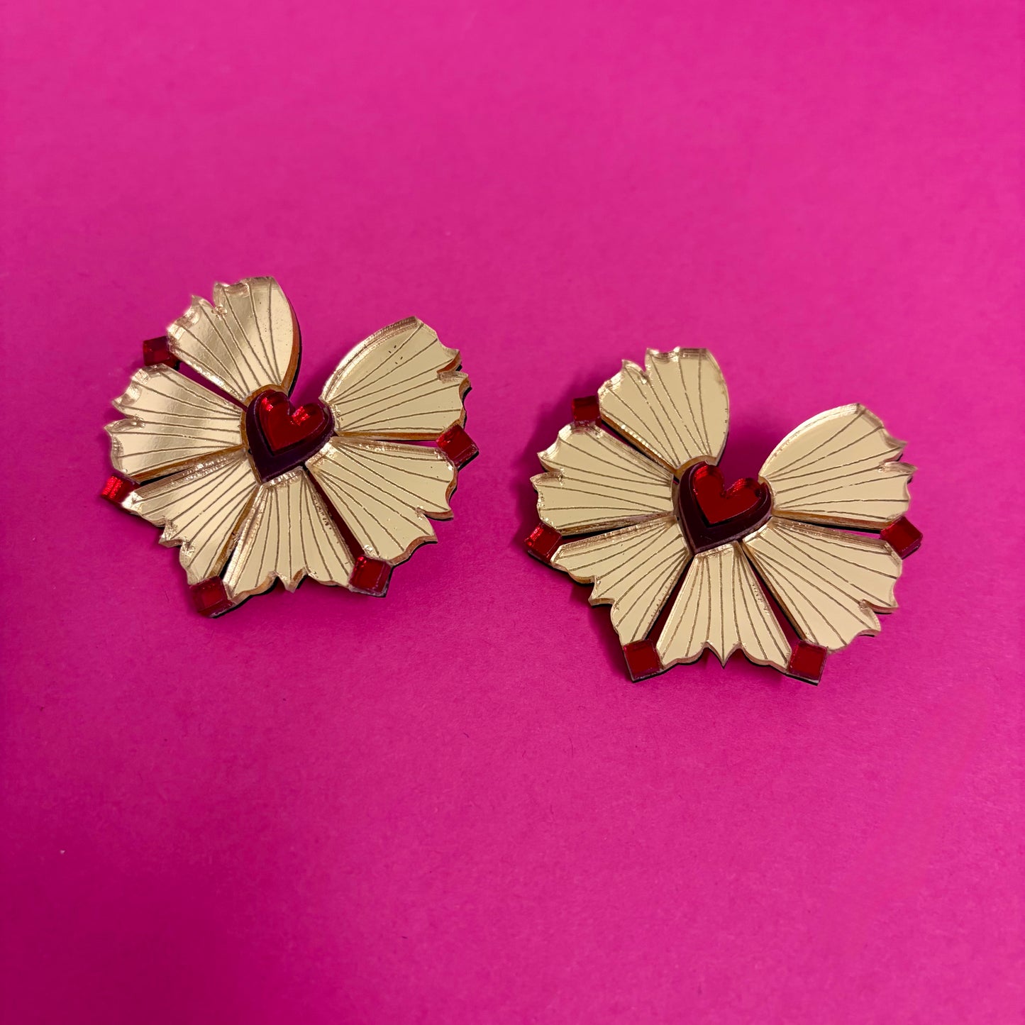 Moyo Earrings - Gold & Cherry SAMPLE