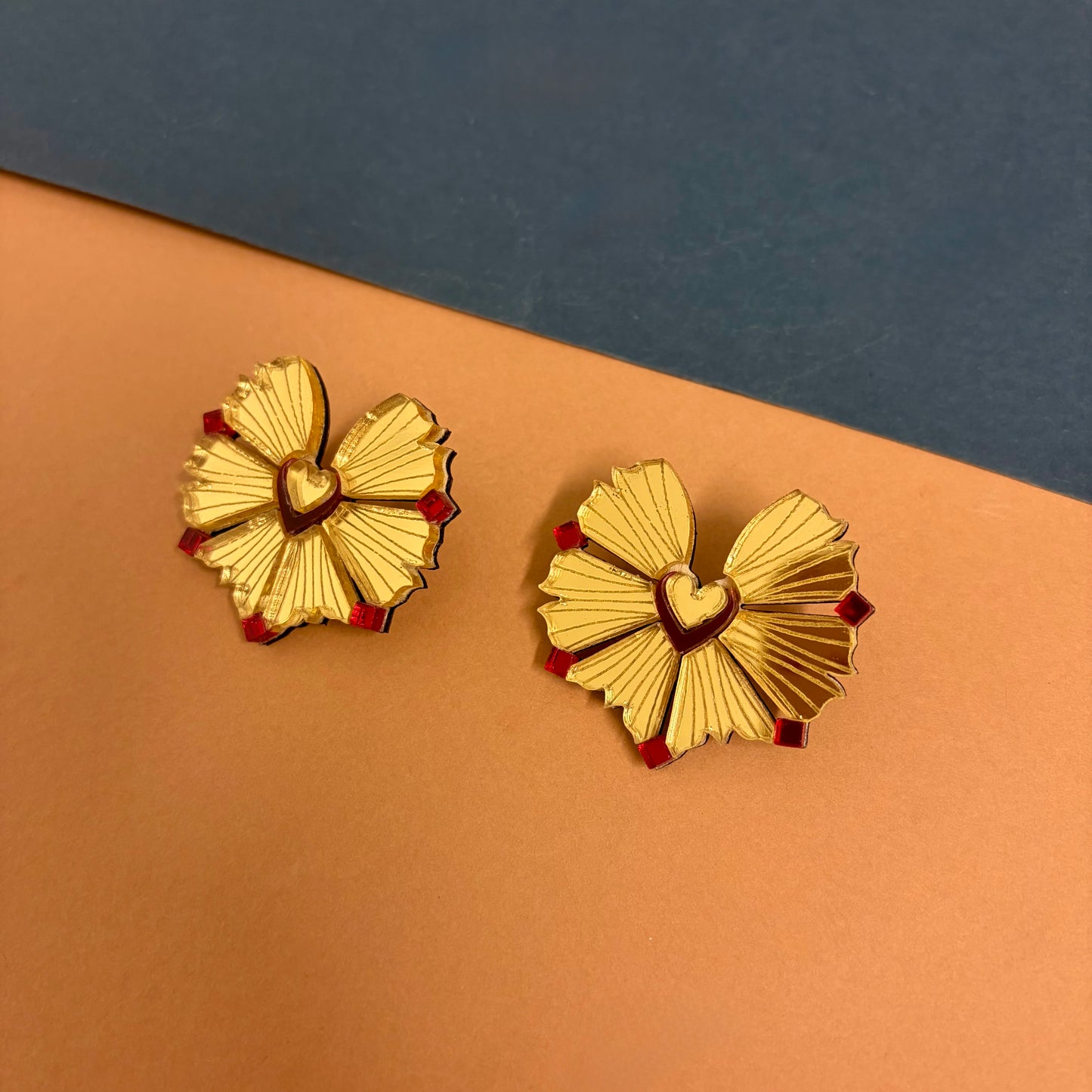 Moyo Earrings - Gold & Cherry SAMPLE