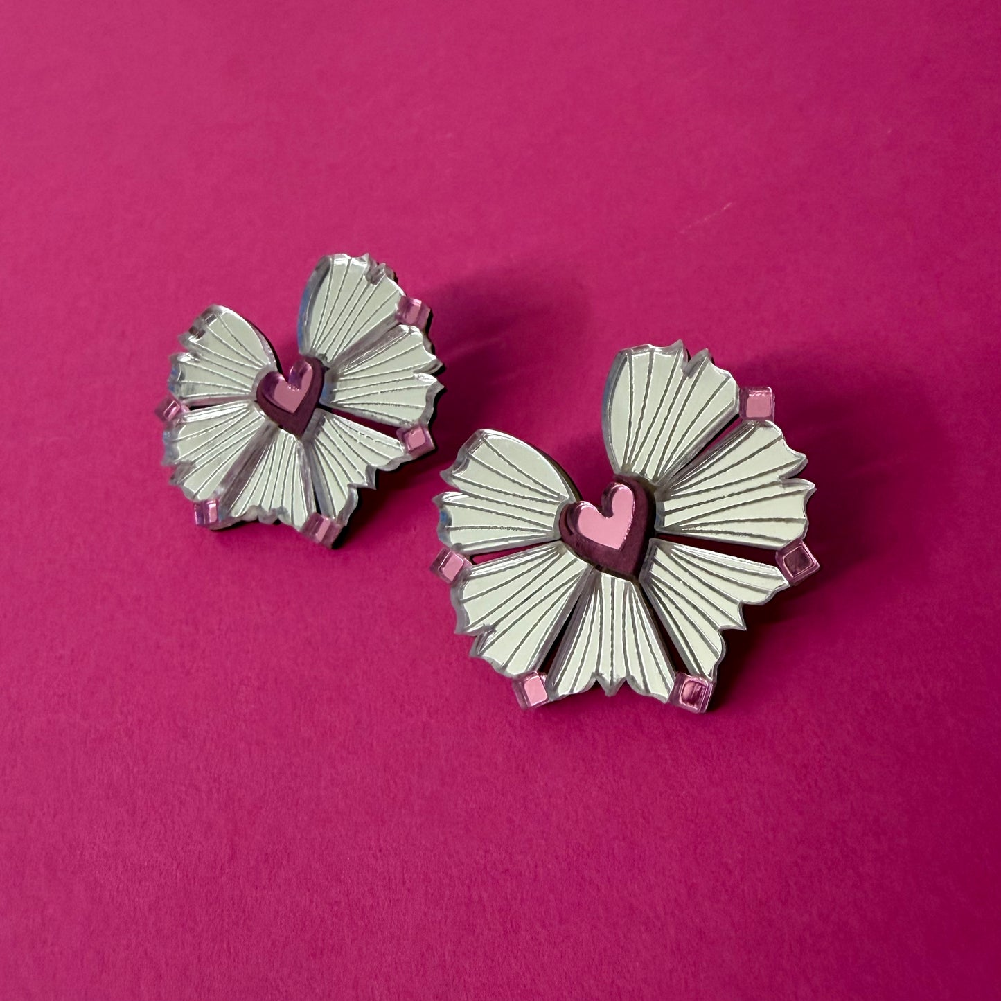 Moyo Earrings - Silver & Rose SAMPLE