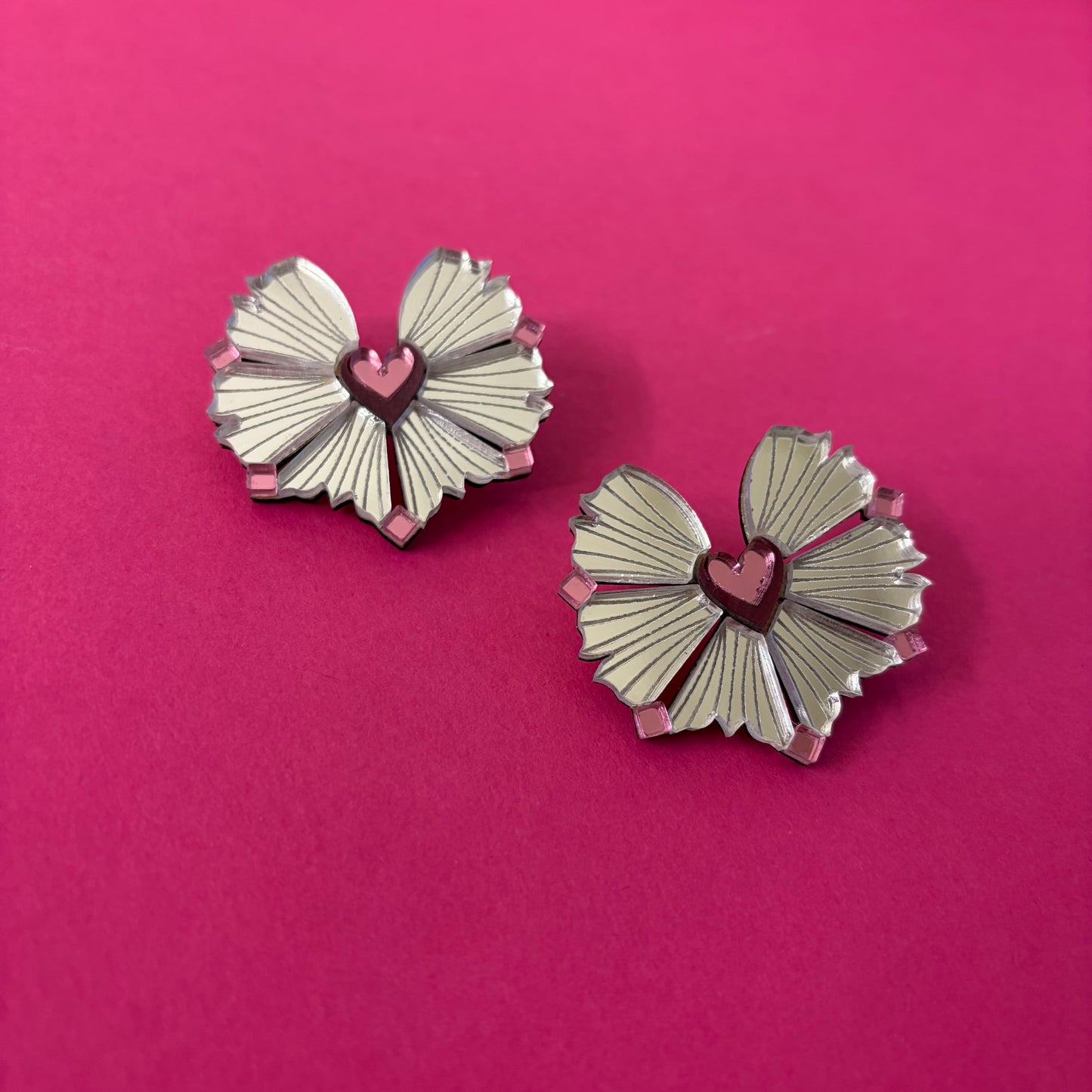 Moyo Earrings - Silver & Rose SAMPLE