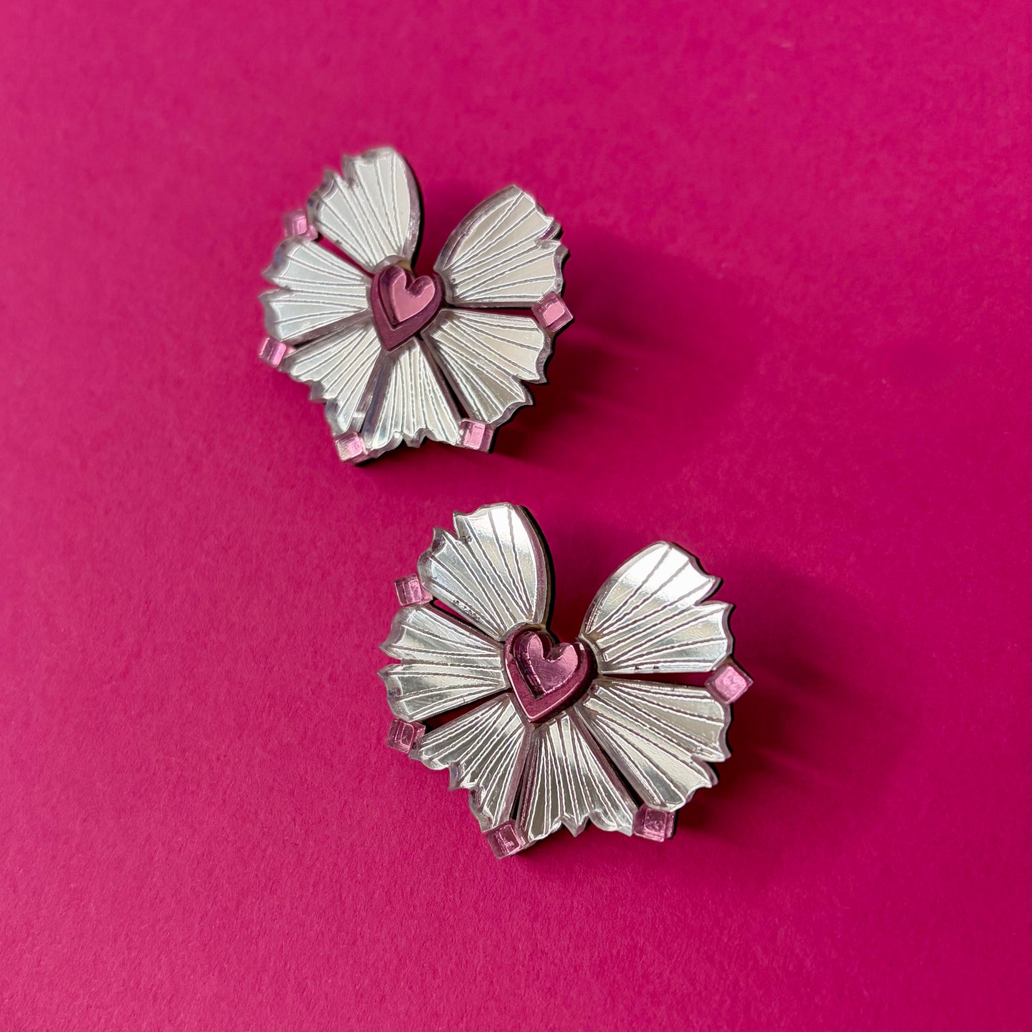 Moyo Earrings - Silver & Rose SAMPLE
