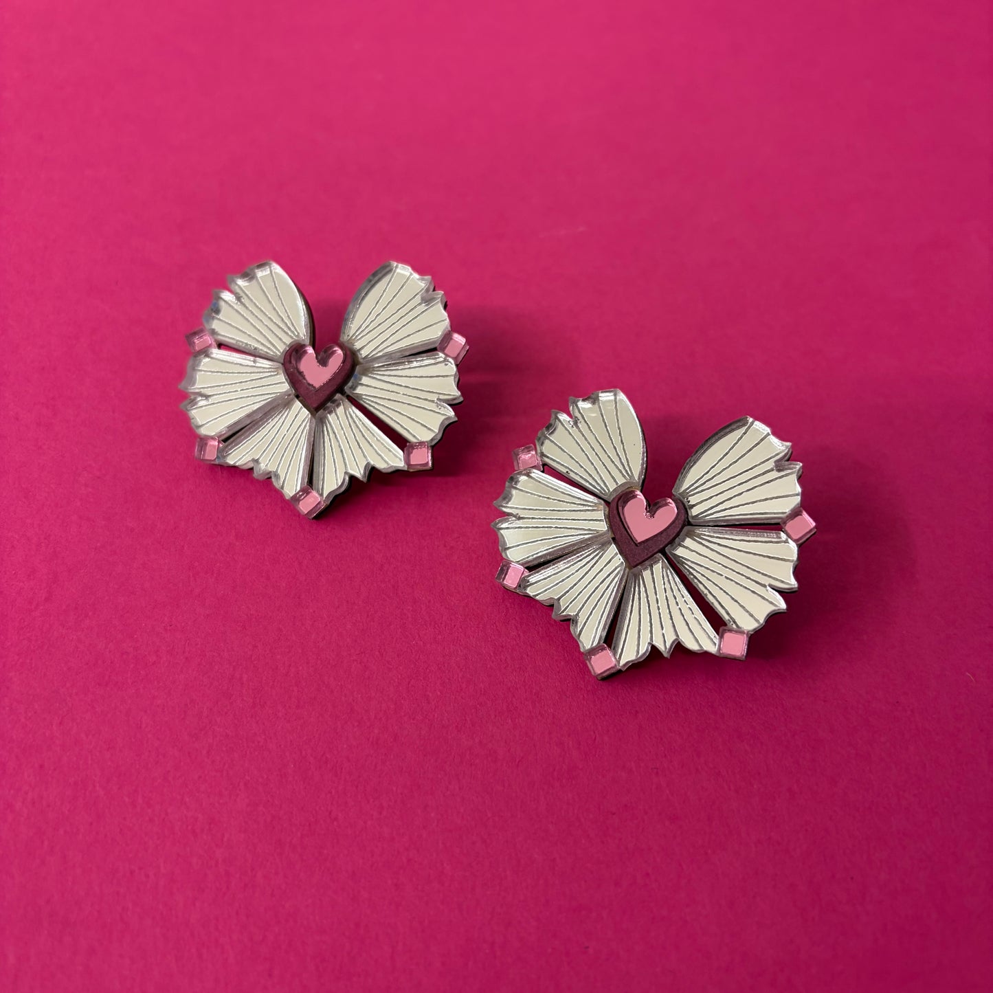 Moyo Earrings - Silver & Rose SAMPLE